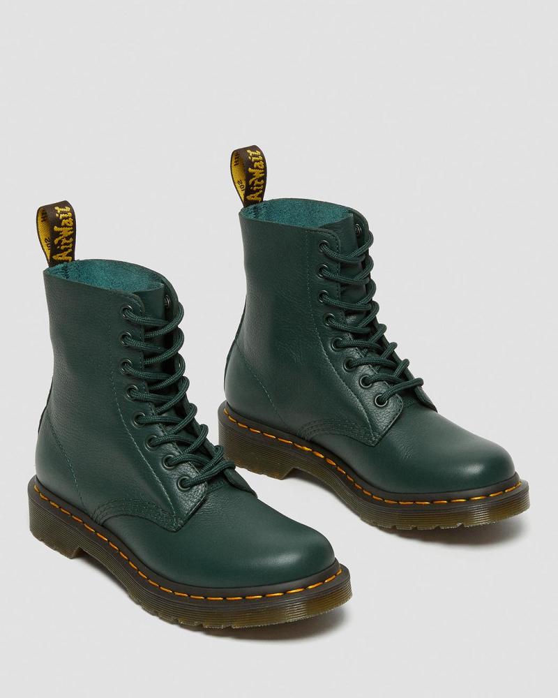 Women's Dr Martens 1460 Pascal Virginia Leather Ankle Boots Green | AU 17CTV